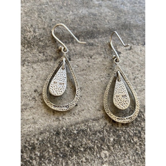 925 Earrings Dangles Drops Vintage Sterling Silver SX 925 Thailand 5.89g - Picture 3 of 11